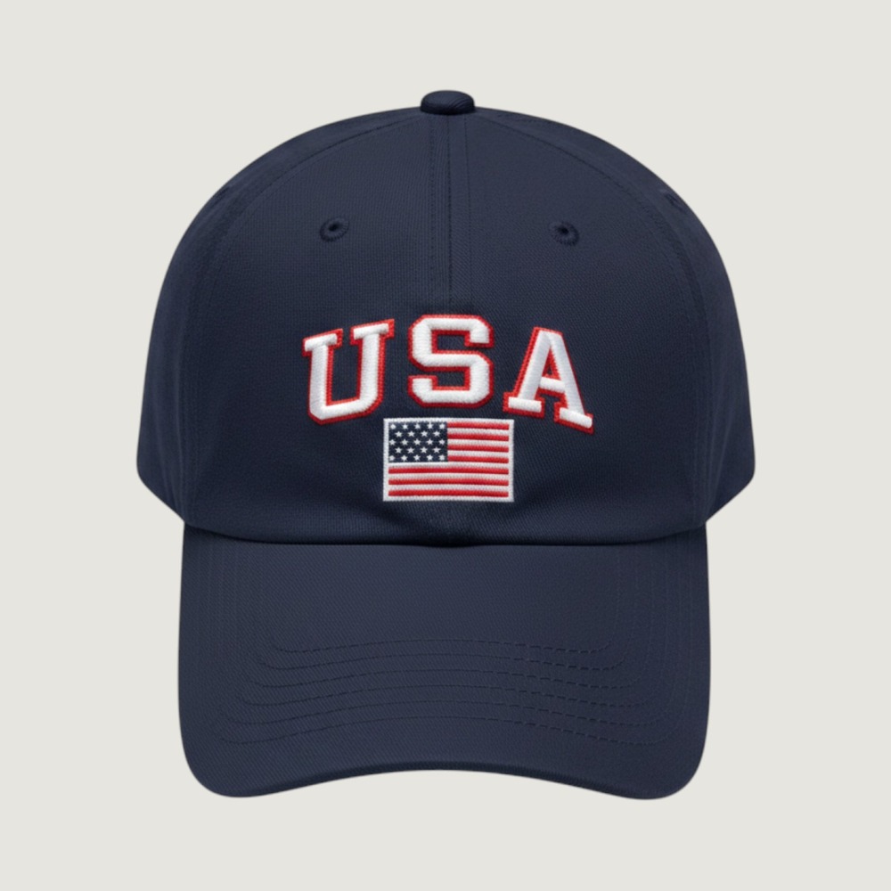 e by elidan USA Flag Navy Blue Embroidered Baseball Cap Adjustable Hat Patriotic